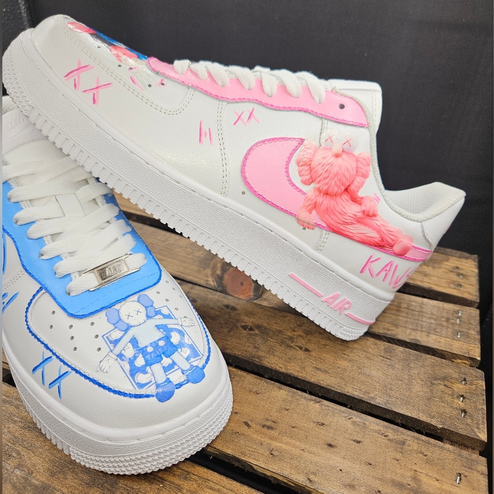Custom Pink & Blue AF1